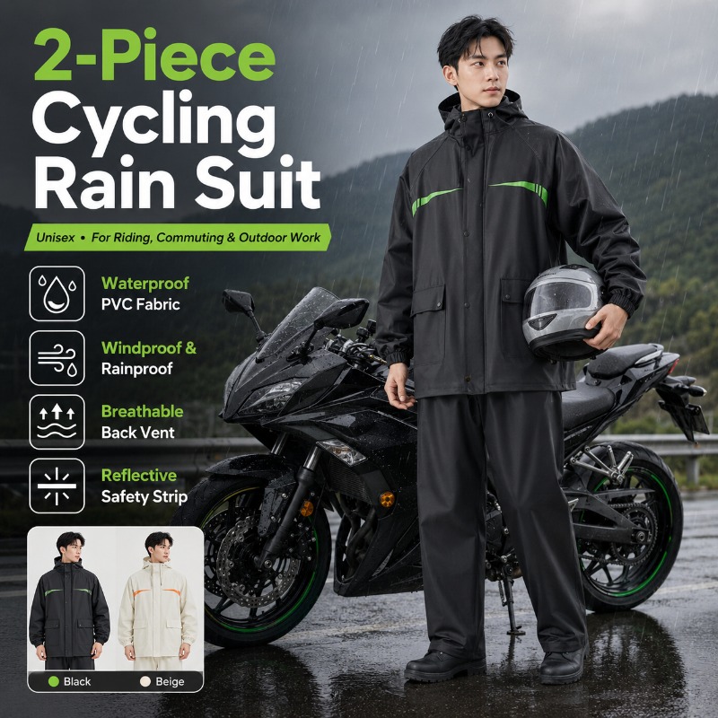 Cycling Commute Jacket - Wodoodporny kombinezon rowerowy unisex, 2-częściowy –